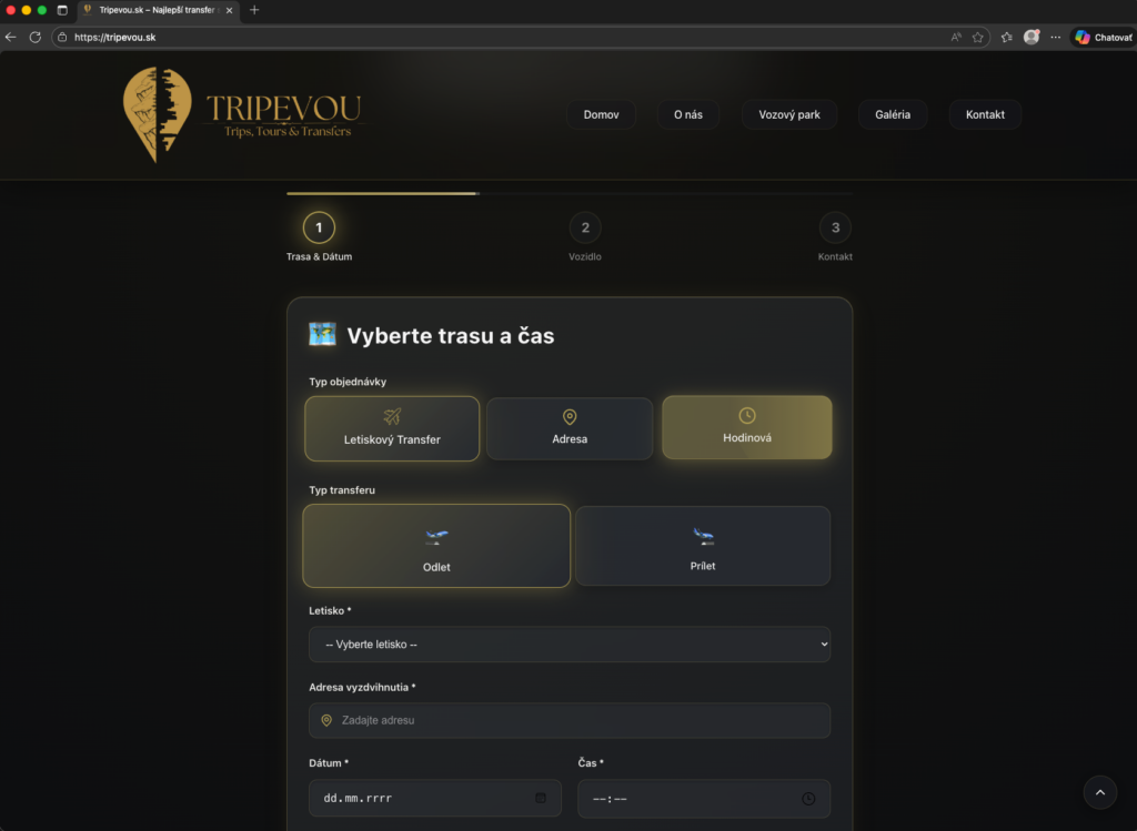 Lokálne orientovaný web a objednávkový systém pre transfery