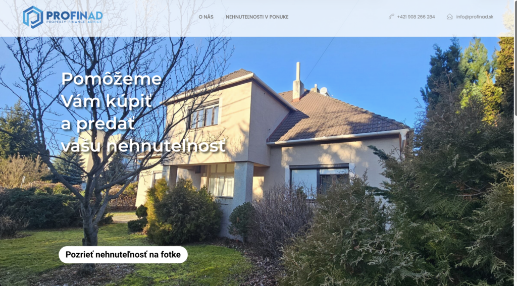 Technická správa a údržba webu realitnej kancelárie